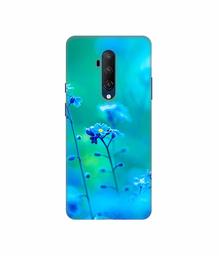 Amazon Brand - Solimo Designer Blue Flower 3D Printed Hard Back Case Mobile Cover for OnePlus 7T Pro