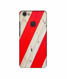 Amazon Brand - Solimo Designer Red and Cream Color Wood 3D Printed Hard Back Case Mobile Cover for Vivo V7 Plus