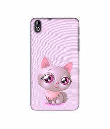 Amazon Brand - Solimo Designer Cute Pink Cat 3D Printed Hard Back Case Mobile Cover for HTC Desire 816