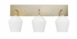 Amazon Brand – Rivet 3-Light Vanity Light with Frosted Glass Shades, 12