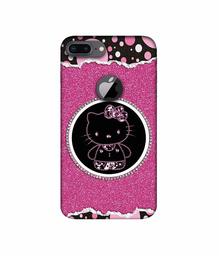 Amazon Brand - Solimo Designer Kitty with Glitter 3D Printed Hard Back Case Mobile Cover for Apple iPhone 8 Plus (with Logo Cut)