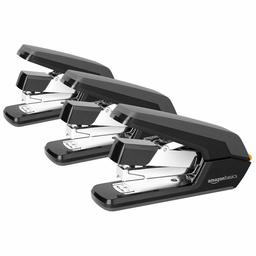 AmazonBasics Reduced Effort Desk Stapler, 40 Sheet Capacity - Black, 3 Pack