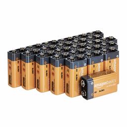 AmazonBasics 9 Volt Everyday Alkaline Batteries - Pack of 24