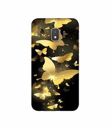 Amazon Brand - Solimo Designer Golden Butterfly Pattern 3D Printed Hard Back Case Mobile Cover for Samsung Galaxy J2 Core