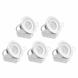 AmazonBasics spot encastré LED 3 W, rond, 70 mm, 4000 K, Blanc froid, Lot de 6