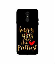 Amazon Brand - Solimo Designer Happy Girls are The Prettiest 3D Printed Hard Back Case Mobile Cover for LG Q7