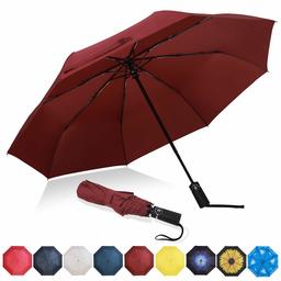 Eono by Amazon - Guarda-chuva dobrável automático impermeável, guarda-chuva de viagem compacto à prova de vento, Folding Umbrella, mini guarda-chuva - revestimento de Teflão, dosel reforçado, cabo ergonómico