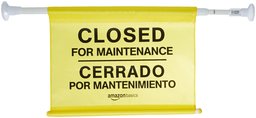 AmazonBasics Site Safety Hanging Sign, Closed For Maintenance, Bilingual, 6-Pack