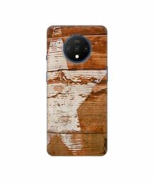 Amazon Brand - Solimo Designer Star Impression On Wood 3D Printed Hard Back Case Mobile Cover for OnePlus 7T