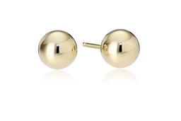 Sterling Silver Yellow Gold Plated Polished Bead Post 5mm Stud Earrings