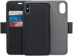 AmazonBasics iPhone X PU Leather Wallet Detachable Case, Black