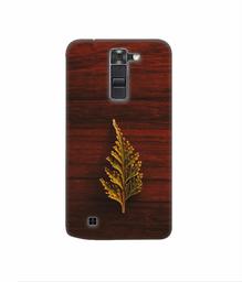 Amazon Brand - Solimo Designer Leaf on Wood 3D Printed Hard Back Case Mobile Cover for LG K7