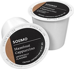 Amazon Brand - 24 Ct. Solimo Coffee Pods, Hazelnut Cappuccino Flavored, Compatible with 2.0 K-Cup Brewers