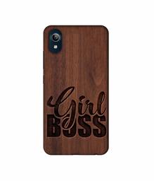 Amazon Brand - Solimo Designer Girl Boss On Wood 3D Printed Hard Back Case Mobile Cover for Vivo Y91i