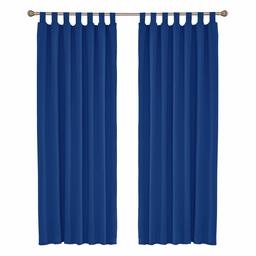 UMI by Amazon Curtains Thermal Insulated Tab Top Blackout Curtains for Bedroom 55 x 96 Inch Royal Blue Two Panels