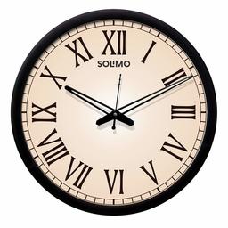 Amazon Brand - Solimo 12-inch Wall Clock - Desginer (Silent Movement, Black Frame)