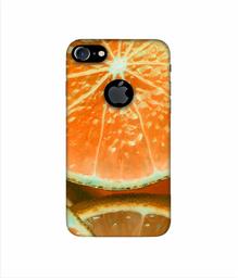 Amazon Brand - Solimo Designer Orange Slice 3D Printed Hard Back Case Mobile Cover for Apple iPhone 7 (with Logo Cut)