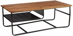 Amazon Brand Rivet Coffee Table with Metal Shelf 110 x 60 cm Elme/Black Metal Frame