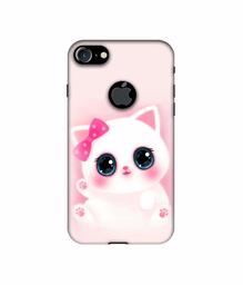 Amazon Brand - Solimo Designer Babby Kitty UV Printed Soft Back Case Mobile Cover for Apple iPhone 7 (Logo Cut)