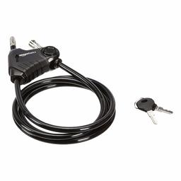 AmazonBasics Adjustable Keyed Cable Lock - Black, 6-foot