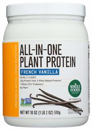 Whole Foods Market, All-In-One Plant Protein, French Vanilla, 18 Ounce