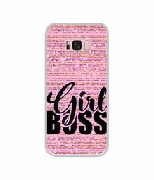 Amazon Brand - Solimo Designer Girl Boss On Pink Sparkle UV Printed Soft Back Case Mobile Cover for Samsung Galaxy S8 Plus