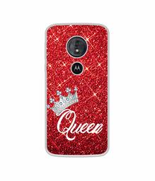 Amazon Brand - Solimo Designer Queen On Red Glitter UV Printed Soft Back Case Mobile Cover for Motorola Moto G6 Play/Motorola Moto E5