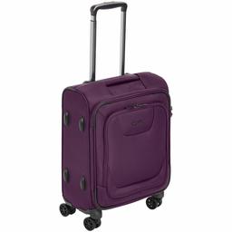 AmazonBasics Premium Expandable Softside Spinner Luggage with TSA Lock - 18-Inch International Carry-On, Purple