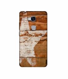 Amazon Brand - Solimo Designer Star Impression On Wood 3D Printed Hard Back Case Mobile Cover for Huawei Honor 5X