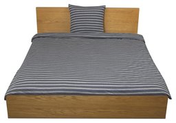 Pinzon Heather Jersey Yarn Dye Duvet Set, Gray Heather Stripe, 200 x 200 cm & 1 Pillowcase 80 x 80 cm