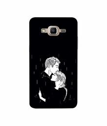 Amazon Brand - Solimo Designer Couples Standing in Rain 3D Printed Hard Back Case Mobile Cover for Samsung Galaxy J2 Prime