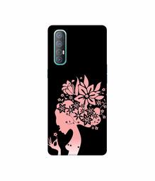 Amazon Brand - Solimo Designer Pink Color Lady Vector 3D Printed Hard Back Case Mobile Cover for Oppo Reno 3 Pro