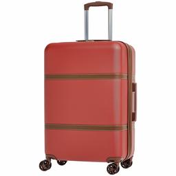 AmazonBasics Vienna Luggage Expandable Suitcase Spinner, 24-Inch, Red