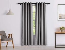 Amazon Brand - Solimo Riviera Door Curtain, 7 feet - Set of 2 (Steel Grey)