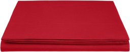 AmazonBasics Everyday Drap plane en coton 100%, 280 x 320 cm - Rouge foncé