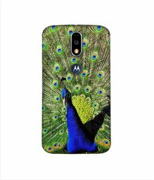 Amazon Brand - Solimo Designer Peacock 3D Printed Hard Back Case Mobile Cover for Motorola Moto G4 Plus (with Logo Cut)