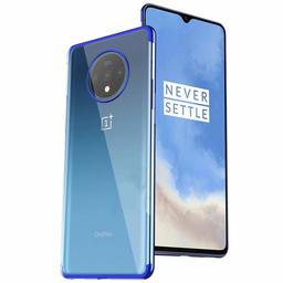 Amazon Brand - Solimo Electroplated Mobile Cover (Soft & Flexible Back case), for OnePlus 7T (Electric Blue)