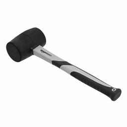 AmazonBasics Rubber Mallet with Shock-Absorbing Fibreglass Handle & Textured Cushion Grip, 450g