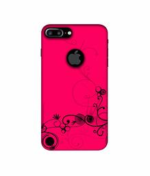 Amazon Brand - Solimo Designer Black Pattern on Pink 3D Printed Hard Back Case Mobile Cover for Apple iPhone 7 Plus (Logo Cut)