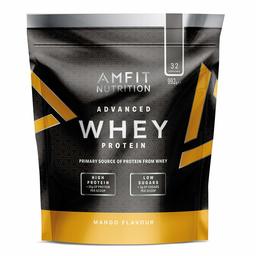 Amazon Brand - Amfit Nutrition Advanced 100% Whey Protein Powder - 992 g (Mango, 32 Servings)