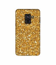 Amazon Brand - Solimo Designer Golden Sparkle UV Printed Soft Back Case Mobile Cover for Samsung Galaxy A8 Plus