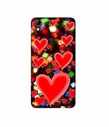 Amazon Brand - Solimo Designer Heart Texture on Glitters 3D Printed Hard Back Case Mobile Cover for HTC Desire 728G