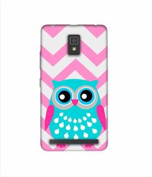 Amazon Brand - Solimo Designer Sky Blue Owl 3D Printed Hard Back Case Mobile Cover for Lenovo A6600