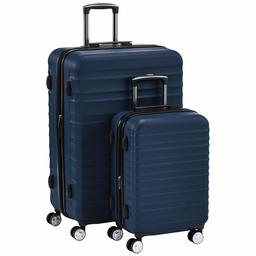 AmazonBasics Premium Hardside Spinner Suitcase Luggage with Wheels - 20-Inch, 28-Inch, Navy Blue