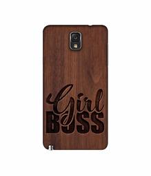 Amazon Brand - Solimo Designer Girl Boss On Wood 3D Printed Hard Back Case Mobile Cover for Samsung Galaxy Note 3 N9000