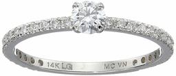 IGI Certified Lab Grown Diamond Solitaire Plus Engagement Ring 14k White Gold(1/2 CT.TW, I-J Color, SI1-SI2 Clarity)