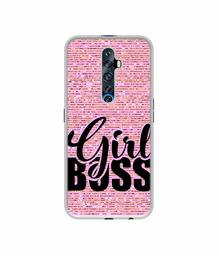 Amazon Brand - Solimo Designer Girl Boss On Pink Sparkle UV Printed Soft Back Case Mobile Cover for Oppo Reno 2Z