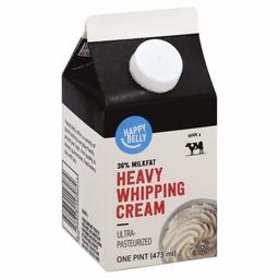 Amazon Brand - Happy Belly Heavy Whipping Cream, Ultra-Pasteurized, Kosher, Pint, 16 Fl Oz