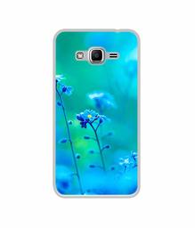 Amazon Brand - Solimo Designer Blue Flower UV Printed Soft Back Case Mobile Cover for Samsung Galaxy J2 Ace