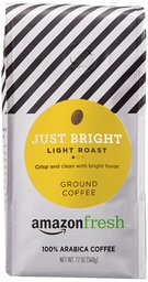 AmazonFresh Just Bright Ground Coffee, Light Roast, 12 Ounce